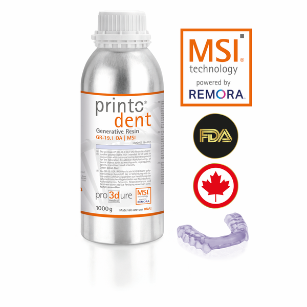 printodent GR-19.1 OA MSI – ozeanblaues antibakterielles KFO-Schienen-Resin