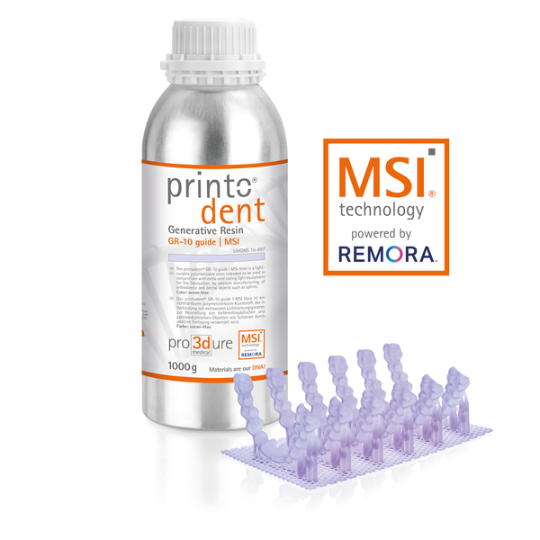 printodent GR-10 guide MSI – ozeanblaues antibakterielles Guide-Resin (Anti-Biofilm)